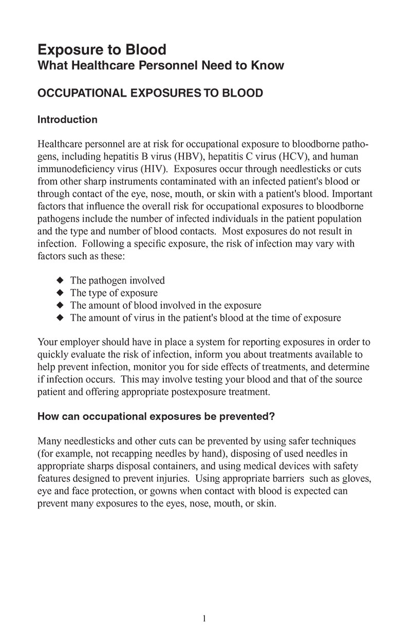 Exposure to Blood